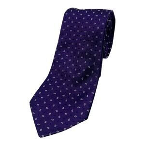 John Varvartos Silk Tie Purple Geometric Pattern Made in USA